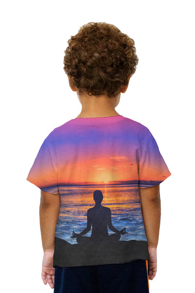 Kids Meditation Haleiwa Hawaii Sunset Kids T-Shirt