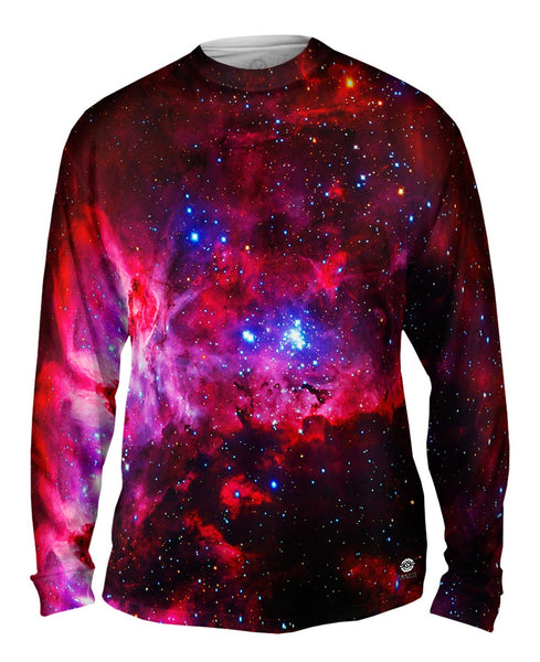 Great Carina Nebula Pink Space Galaxy Mens Long Sleeve