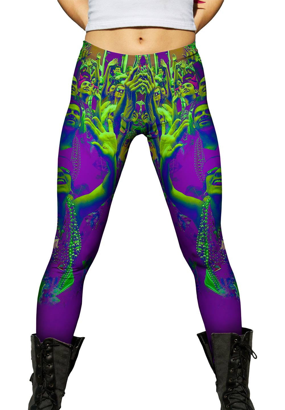 Mardi Gras Ready New Orleans Womens Leggings Yizzam