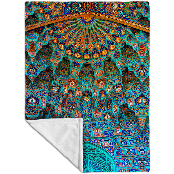 Moroccan Mosaic Tile Fleece Blanket