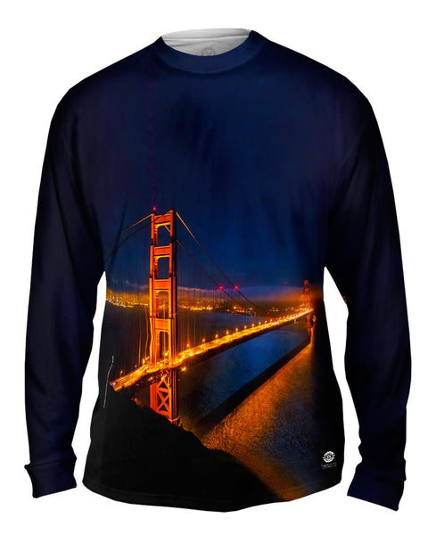 Night Golden Gate Bridge San Francisco Mens Long Sleeve