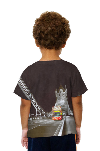 Kids London Cliche Tower Bridge And Bus Kids T-Shirt