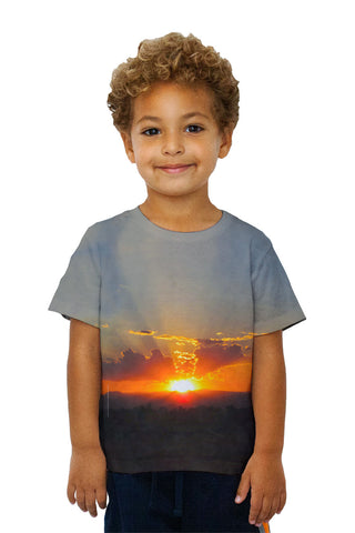 Kids Sunset Over The Mountains