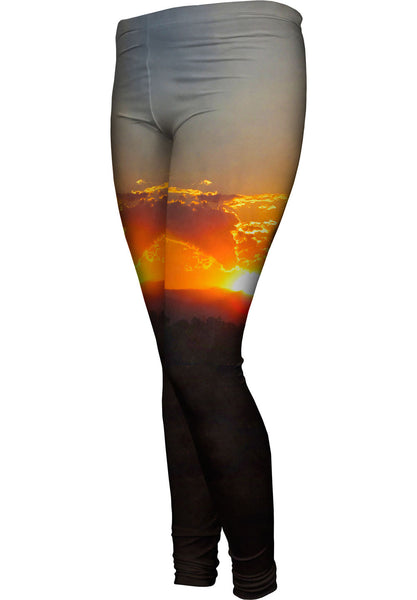 Sunset Over The Mountains Womens Leggings