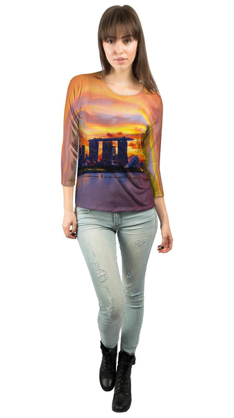 Pretty Maple Tree Turning Fall Colors&nbsp;Womens 3/4 Sleeve