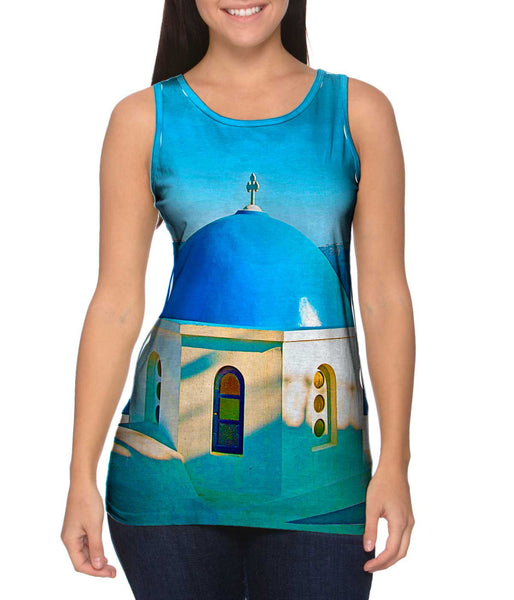 Blue Dome Santorini - Oia Womens Tank Top