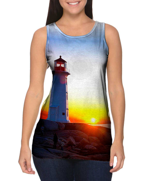 Lighthouse Sunset Womens Tank Top