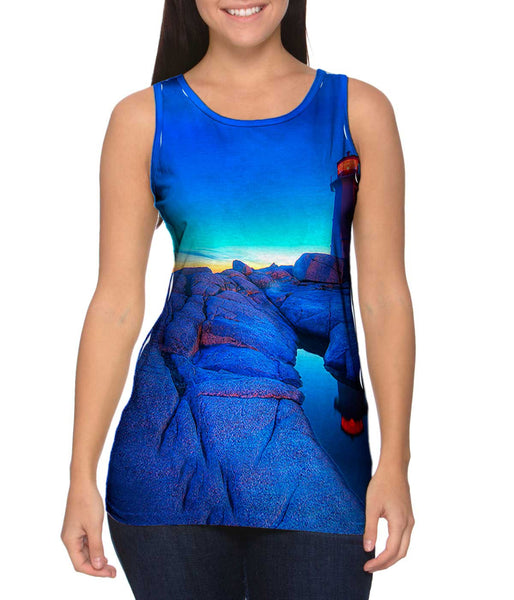 Blue Sky Lighthouse Womens Tank Top