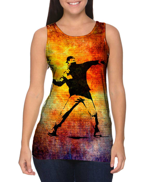 Graffiti Banksy Flower Throw&nbsp;Womens Tank Top