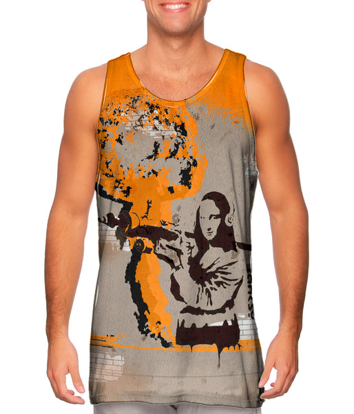 Graffiti Banksy Mona Lisa Mens Tank Top