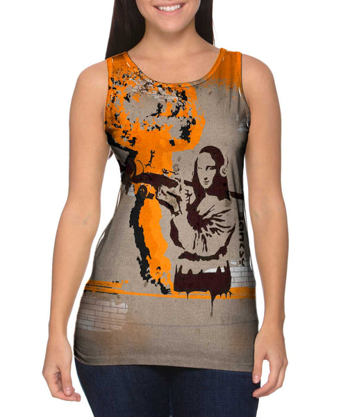 Graffiti Banksy Mona Lisa Womens Tank Top