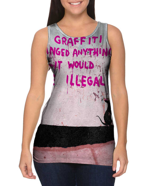 Graffiti Banksy Rat Illegal Graffiti&nbsp;Womens Tank Top