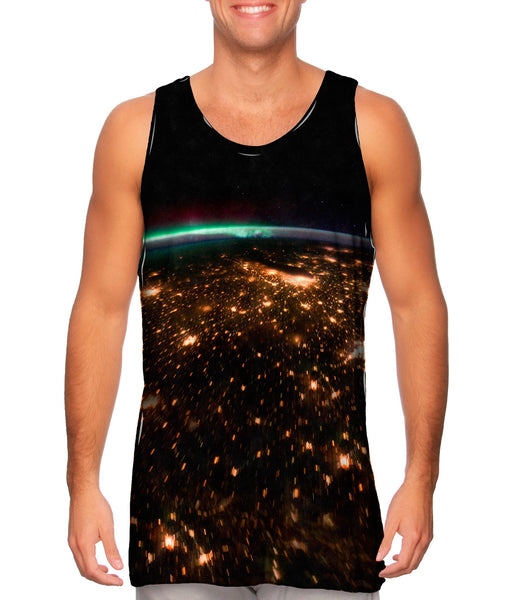 Space Midwest Night Aurora Borealis&nbsp;Mens Tank Top