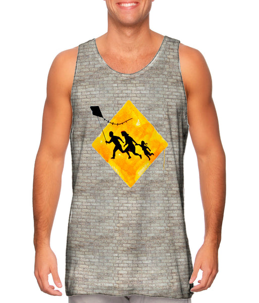 Graffiti Banksy Family Kite Flying&nbsp;Mens Tank Top