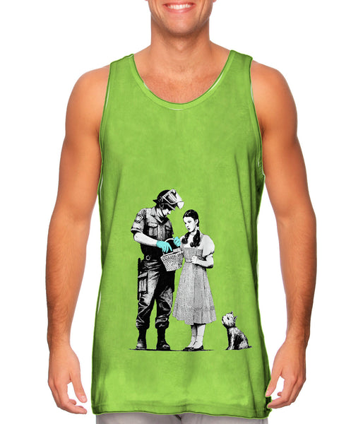 Graffiti Banksy Stop And Search Mens Tank Top