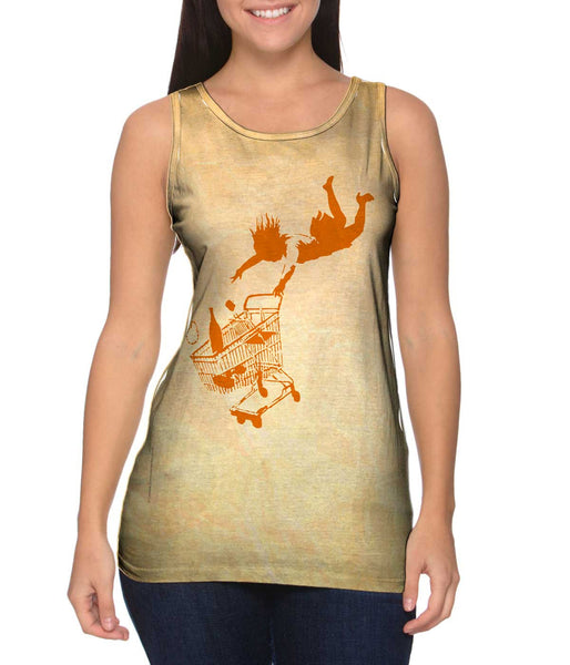Graffiti Banksy Shoppping Cart Fall&nbsp;Womens Tank Top