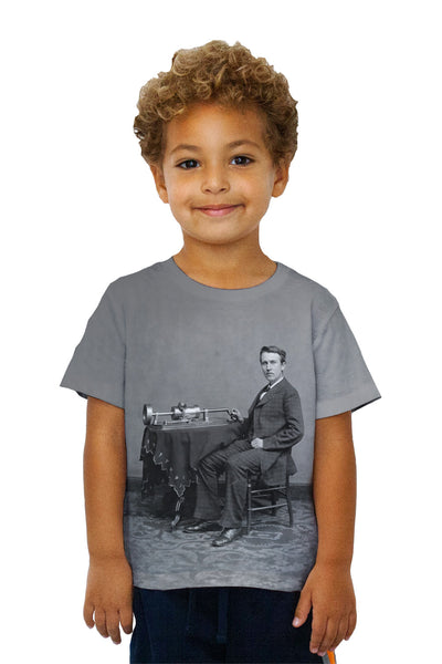 Kids Thomas Edison And Phonograph Kids T-Shirt