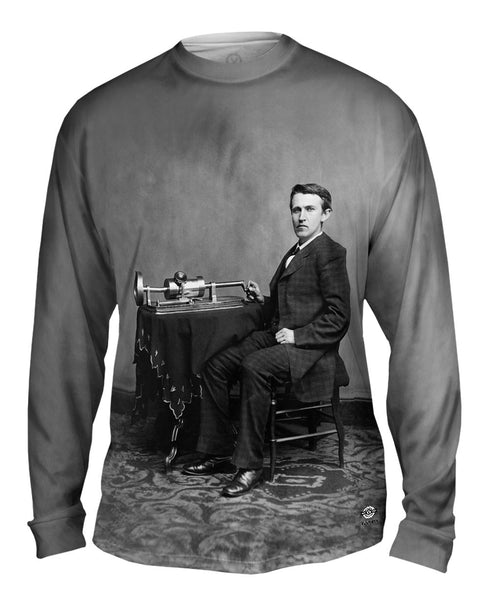 Thomas Edison And Phonograph Mens Long Sleeve