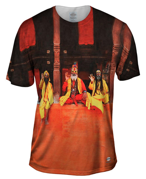 Three Saddhus At Kathmandu Durbar Square Mens T-Shirt