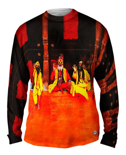 Three Saddhus At Kathmandu Durbar Square Mens Long Sleeve