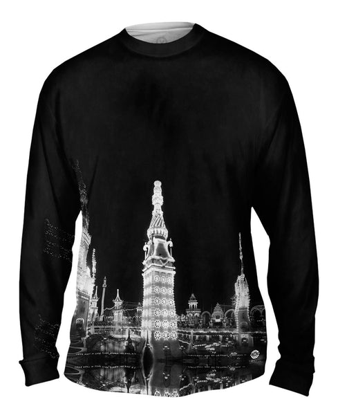 Luna Park At Night Coney Island New York 1905 Mens Long Sleeve