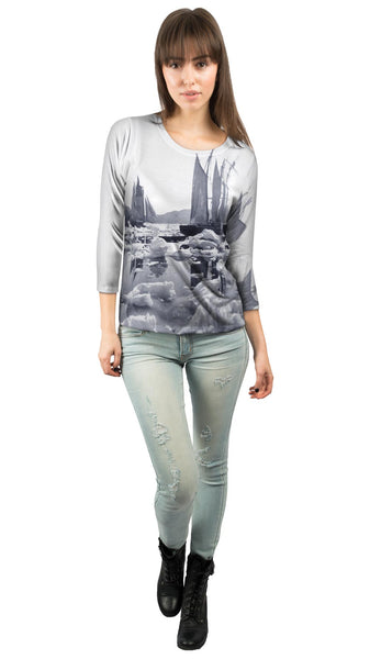 Sailing Ships In An Ice Field Womens 3/4 Sleeve