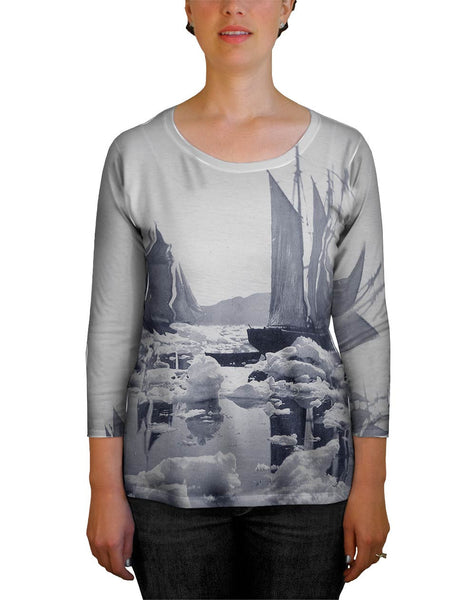 Sailing Ships In An Ice Field Womens Tank Top