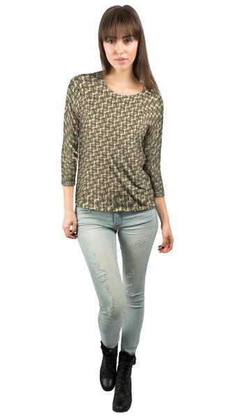 Tribal Brown Ornament&nbsp;Womens 3/4 Sleeve