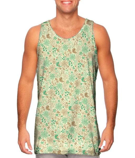 Tribal Birds And The Trees Brown Green&nbsp;Mens Tank Top