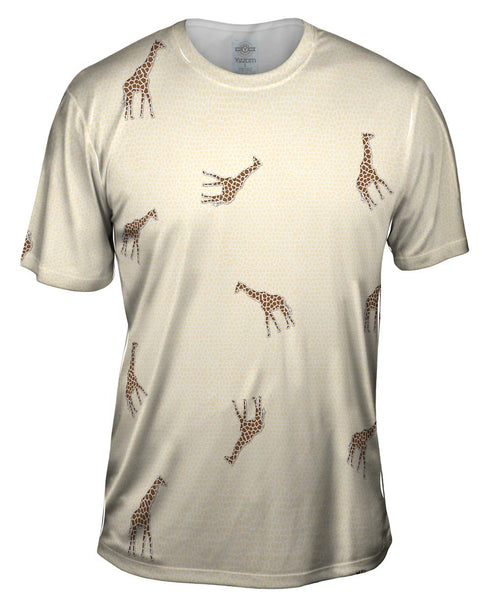 Acrobatic Giraffe Pattern Mens T-Shirt