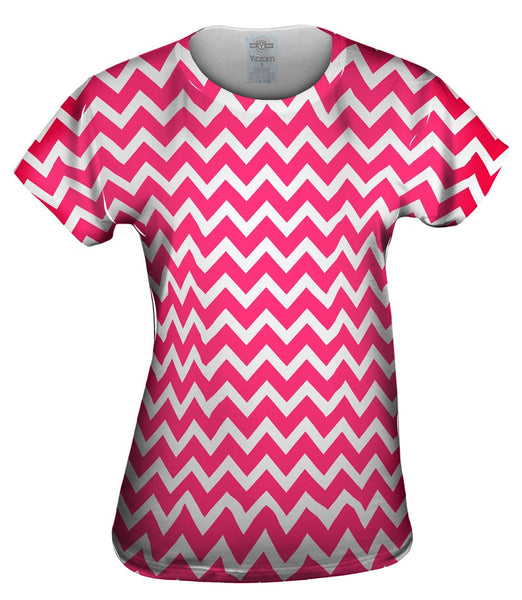 Chevron Thick Pink Womens Top