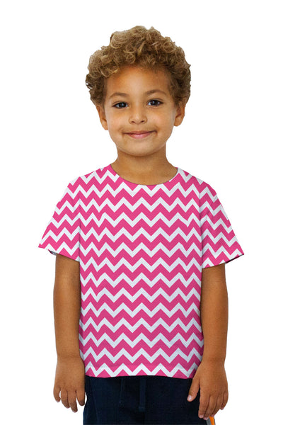 Kids Chevron Thick Pink Kids T-Shirt