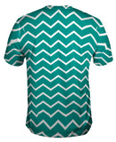 Chevron Turquoise White Reversed