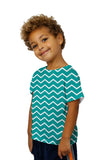 Kids Chevron Turquoise White Reversed