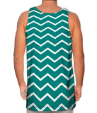 Chevron Turquoise White Reversed