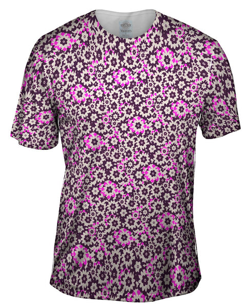 Flower Parade Pink Purple Mauve Mens T-Shirt