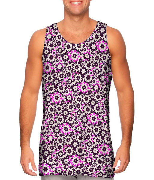 Flower Parade Pink Purple Mauve Mens Tank Top