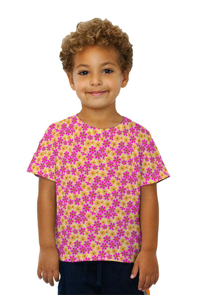 Kids Flower Garden Yellow Magenta Kids T-Shirt