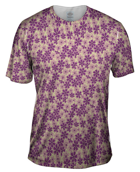 Flower Garden Purple Mint Mens T-Shirt
