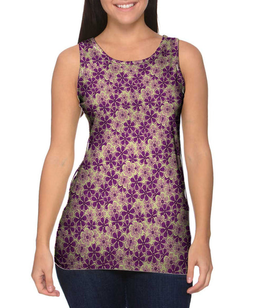 Flower Garden Purple Mint Womens Tank Top