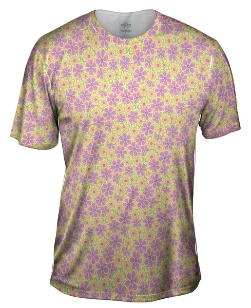 Flower Garden Purple Green Soft Mens T-Shirt