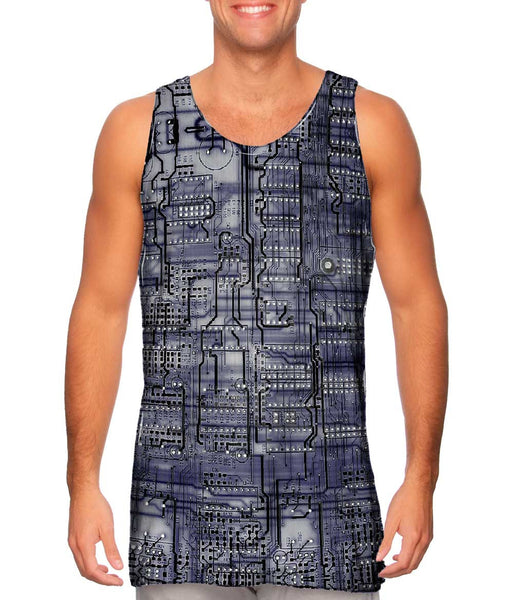 Circuit Board Purple Mens Tank Top