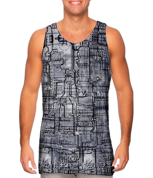 Circuit Board Black And White&nbsp;Mens Tank Top