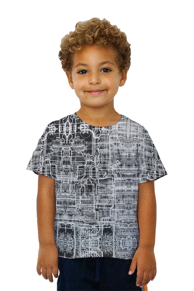 Kids Circuit Board White Kids T-Shirt