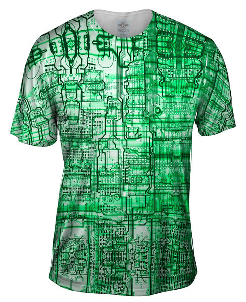 Circuit Board Green Mens T-Shirt
