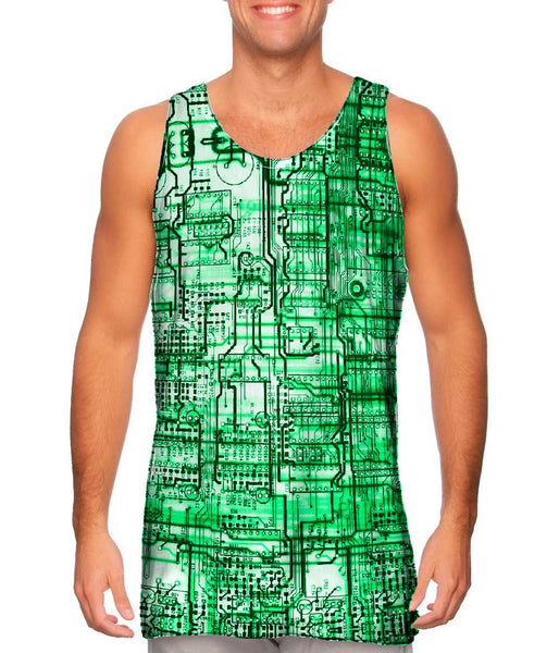 Circuit Board Green&nbsp;Mens Tank Top