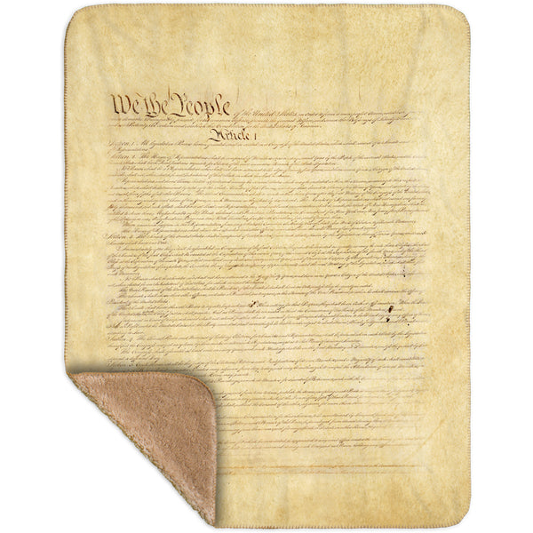 Us Constitution Sherpa Blanket