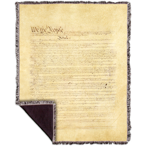 Us Constitution Woven Tapestry Throw
