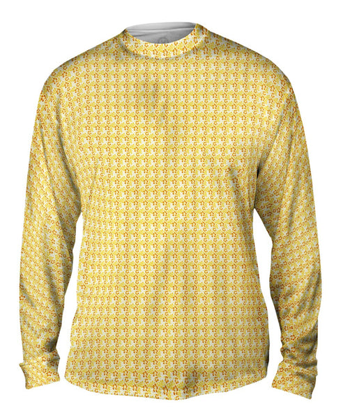 Hawaiian White Brown Mens Long Sleeve