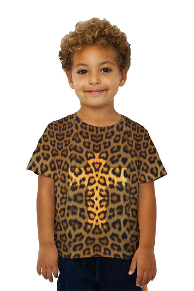 Kids Cross Leopard Animal Skin Kids T-Shirt